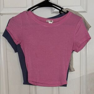 Bozzolo Pink Ribbed Tee